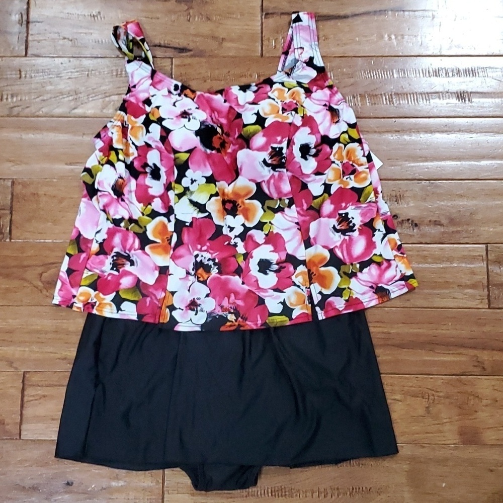 Indigo Bay 18W one piece skirt swim suit